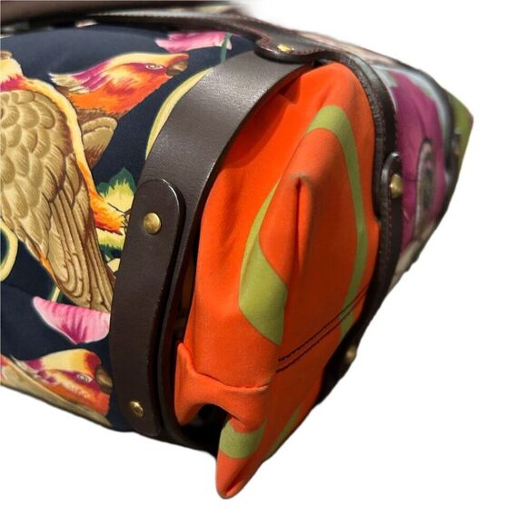Salvatore Ferragamo Multicolor Fiera Print Nylon and Leather Tote Handbag - EUC - Picture 4 of 16
